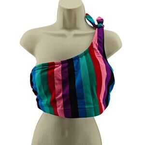 Old Navy Multicolor Stripe Single Shoulder Bikini Top Womens Large